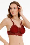 Kadın dantelli çapraz askılı bralet büstiyer