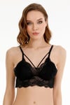Kadın dantelli çapraz askılı bralet büstiyer