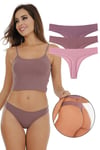 Kadın Fitilli Soft Renkler 3 lüi Tanga Külot Set - KTS4052
