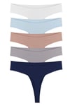 Kadın Lazer Kesim Tanga Külot 5Lİ Paket Set KTS3077 KARIŞIK