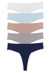 Kadın Lazer Kesim Tanga Külot 5Lİ Paket Set KTS3077 KARIŞIK