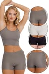 Lazer Kesim Yüksek Bel Şort 3'lü Set MODEL-2