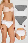 Sensu Kadın Bambu Kumaş Beli Dantelli 3 lü Slip Külot Set KTS1092 MODEL6