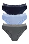 Sensu Kadın Bambu Kumaş Beli Dantelli 3 lü Slip Külot Set KTS1092 MODEL3