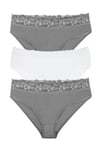 Sensu Kadın Bambu Kumaş Beli Dantelli 3 lü Slip Külot Set KTS1092 MODEL6
