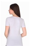 Sensu Kadın Bisiklet Yaka Basic T-Shirt  TSR1003 BEYAZ