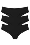 Sensu Kadın Brazilian Panty Lazer Kesim Külot 3 Lü Paket Set SIYAH