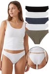 Sensu Kadın Dantelli Slip Külot Soft Renkler 5 li Paket Set