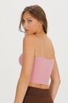 Sensu Kadın İp Askılı Pamuklu Crop Büstiyer  -  BST1015 PEMBE