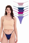 Sensu Kadın İpli Brazilian Tanga 7li Külot Set Karışık Renkler KTS3022 MODEL7