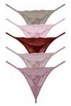 Sensu Kadın İpli Dantelli Tanga 5li  Külot Set Karışık Renkler KTS3062 MODEL5