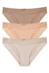 Sensu Kadın Lazer Kesim Dantelli Slip Külot 3 lü Paket Set - KTS3101 MODEL3
