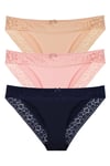 Sensu Kadın Lazer Kesim Dantelli Slip Külot 3 lü Paket Set - KTS3101 MODEL2
