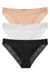 Sensu Kadın Lazer Kesim Dantelli Slip Külot 3 lü Paket Set - KTS3101 MODEL1