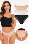 Sensu Kadın Lazer Kesim Dantelli Slip Külot 3 lü Paket Set - KTS3101 MODEL1