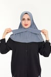 Sensu Kadın Tesettür Hazır Çıtçıtlı Hijab Bone Şal GRI