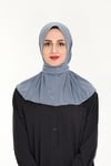 Sensu Kadın Tesettür Hazır Çıtçıtlı Hijab Bone Şal GRI