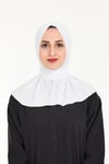 Sensu Kadın Tesettür Hazır Çıtçıtlı Hijab Bone Şal BEYAZ