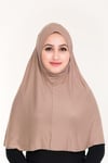 Sensu Peçeli Hazır Türban Pratik Şal Hijab Namaz Örtüsü VİZON