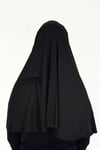 Sensu Peçeli Hazır Türban Pratik Şal Hijab Namaz Örtüsü SIYAH