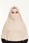Sensu Peçeli Hazır Türban Pratik Şal Hijab Namaz Örtüsü TEN