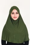 Sensu Peçeli Hazır Türban Pratik Şal Hijab Namaz Örtüsü HAKI