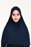 Sensu Peçeli Hazır Türban Pratik Şal Hijab Namaz Örtüsü LACIVERT