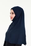 Sensu Peçeli Hazır Türban Pratik Şal Hijab Namaz Örtüsü LACIVERT