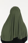 Sensu Peçeli Hazır Türban Pratik Şal Hijab Namaz Örtüsü HAKI