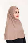 Sensu Peçeli Hazır Türban Pratik Şal Hijab Namaz Örtüsü VİZON