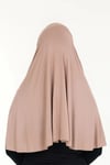 Sensu Peçeli Hazır Türban Pratik Şal Hijab Namaz Örtüsü VİZON