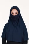 Sensu Peçeli Hazır Türban Pratik Şal Hijab Namaz Örtüsü LACIVERT