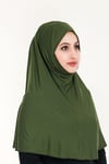 Sensu Peçeli Hazır Türban Pratik Şal Hijab Namaz Örtüsü HAKI