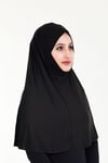 Sensu Peçeli Hazır Türban Pratik Şal Hijab Namaz Örtüsü SIYAH