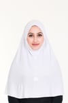 Sensu Peçeli Hazır Türban Pratik Şal Hijab Namaz Örtüsü BEYAZ