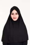 Sensu Peçeli Hazır Türban Pratik Şal Hijab Namaz Örtüsü SIYAH