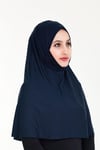 Sensu Peçeli Hazır Türban Pratik Şal Hijab Namaz Örtüsü LACIVERT