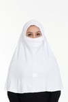 Sensu Peçeli Hazır Türban Pratik Şal Hijab Namaz Örtüsü BEYAZ