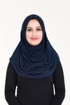 Sensu Tesettür Hazır Türban Pileli Pratik Namaz Örtüsü LACIVERT