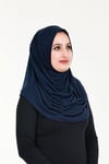 Sensu Tesettür Hazır Türban Pileli Pratik Namaz Örtüsü LACIVERT
