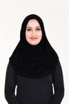 Sensu Tesettür Hazır Türban Pileli Pratik Namaz Örtüsü SIYAH