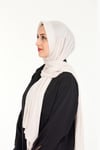 Sensu Tesettür Pratik Geçmeli   Hazır Penye  Şal BEYAZ