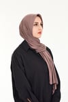 Sensu Tesettür Pratik Geçmeli   Hazır Penye  Şal VİZON