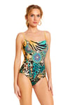 Argento 01-0015-1167 Kadın Leopar Desen Straplez Mayo