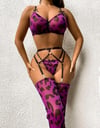 For Dreams Fantazi Kadın Mor Leopar Desenli Kostüm