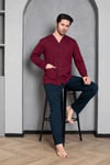 Guava 3133 Erkek Önden Düğmeli Uzun Kollu Pijama Takımı