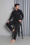 Guava 3167 Erkek Şardonlu Uzun Kol Pijama Takımı