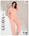 Guava 4256 Kadın Renkli Uzun Kol Patlı Pijama Takımı