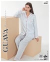 Guava 4381 Kadın Önden Düğmeli Uzun Kollu Pijama Takımı