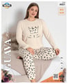 Guava 4431 Kadın B.B. Termal Uzun Kollu Pijama Takımı